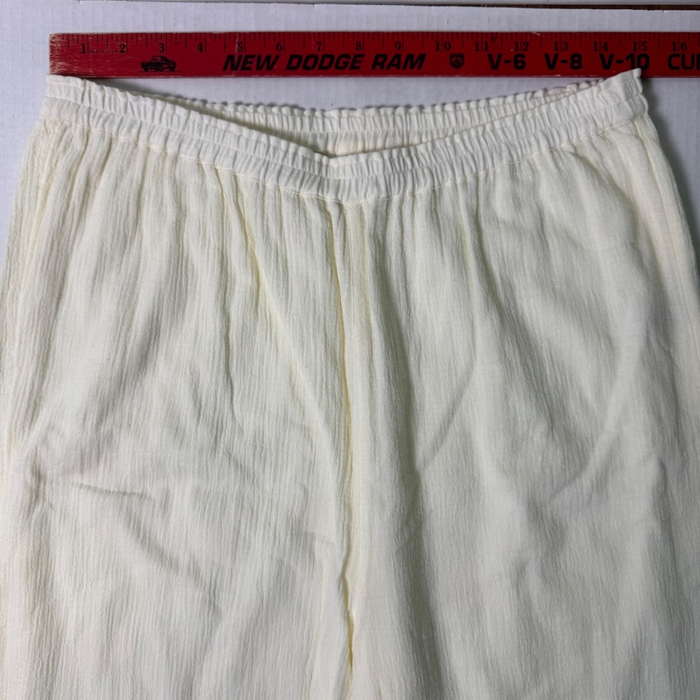 Soft Surroundings La Marche Guaze Pants Natural Women's Size M Wide Leg Cotton - Picture 4 of 8